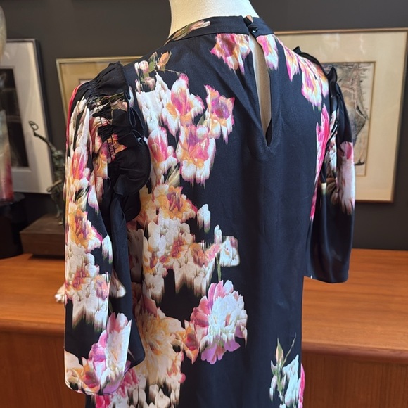 For all man kind Floral Black and Pink Women's Top - Picture 4 of 12